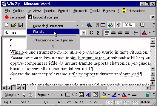 Righello di word